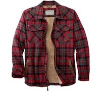 Legendary Whitetails Men's Tough as Buck Sherpa Lined Flannel Shirt Jacket, Rugged Red Plaid, Large