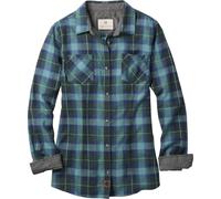 Legendary Whitetails Womens Cottage Escape Flannel Long Sleeve Plaid and Solid Color Clothes, Fitted Button Down, Rainy Day Plaid, M