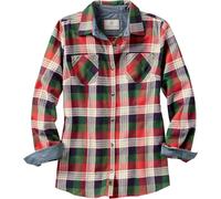 Legendary Whitetails Women's Cottage Escape Flannel Long Sleeve Solid Color Clothes, Fitted Button, Alpine Mountain Plaid, XL