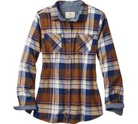 Legendary Whitetails Women's Cottage Escape Flannel Long Sleeve Solid Color Clothes, Fitted Button, Royal Blue Plaid, 1X