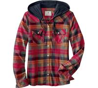 Legendary Whitetails Women's Standard Lumber Jane Hooded Flannel Shirt, Falling Leaves Plaid, Medium
