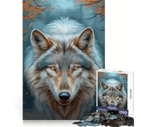 Legendary Wolf Jigsaw Puzzles 1000 Pieces for Teenagers Creative Play Real Thick Real Challenge (38x52cm)