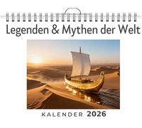 Legenden & Mythen der Welt: Wandkalender 2026, Kalender DIN A4 quer, Monatskalender im Querformat mit Kalendarium, das perfekte Geschenk
