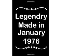 Legendry Made in January 1976: Keepsake 44th Birthday Anniversary Journal,Friends Who Loves Cats Gift For Men, Women|6x9,200 Pages, Soft Cover, Matte Finish
