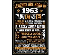 Legends are born in June 1963: Notebook - Journal | 60 th Birthday Gift for Men Women Girls Boys Personalized 1963 Birthday
