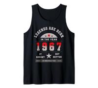 Legends are Born in The Year 1967 Birthday Retro Varsity Tank Top