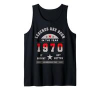 Legends are Born in The Year 1970 Vintage Birthday 70s Gift Tank Top
