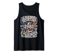 Legends Born in 1981 Vintage Patriotic Eagle 45th Birthday Tank Top
