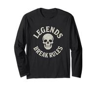 Legends Break Rules Skull Vintage Graphic Long Sleeve T-Shirt