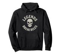 Legends Break Rules Skull Vintage Graphic Pullover Hoodie