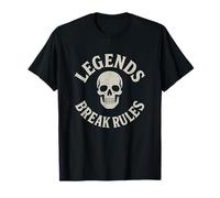 Legends Break Rules Skull Vintage Graphic T-Shirt