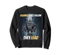 Legends Don’t Follow They Lead Funny Alpha Wolf Meme Sweatshirt