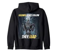 Legends Don’t Follow They Lead Funny Alpha Wolf Meme Zip Hoodie