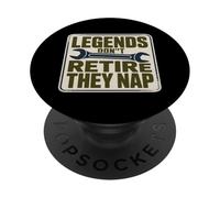 Legends Don't Retire They Nap - Retirement Humor PopSockets Adhesive PopGrip