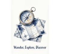 Legends Gallery Compass and folded map still life - Watercolour still-life illustration Wall Art Print | Whisked & Ready Poster | Navy & nautical accents - A4 Unframed