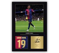 Legends Gallery Lamine Yamal Signed A4 Print Display Unframed Barcelona Gift For Boys Digitally Reproduced Signature Yamal Gifts For Boys (Framed)