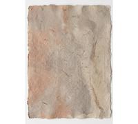 Legends Gallery Textured Paper Study Wall Art Print - Japandi Textural Abstract in Muted Terracotta and Stone - Reading Nook Wall Decor - A4 Framed