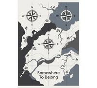 Legends Gallery Vintage Map With Compass Wall Art Print | Somewhere To Belong Poster | Monochrome Flat Vector - A4 Unframed