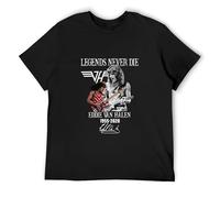 Legends Never Die Eddie Van Halen 1955 Mens T-Shirt Signature Grande Size L Black