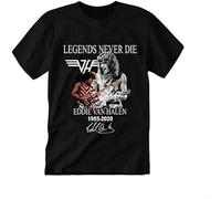 Legends Never Die Eddie Van Halen 1955 Signature Mens T-Shirt Bigsize Size 3XL Black