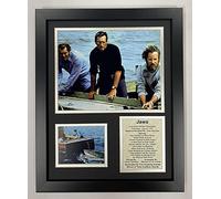 Legends Never Die Jaws Movie Collectible | Framed Photo Collage Wall Art Decor - 12"x15"
