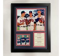 Legends Never Die "Tom Glavine, Greg Maddux and John Smoltz Framed Photo Collage, 11 x 14-Inch (11179U), Black