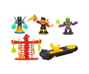 Legends of Akedo Ninja Fury Official Rules Starter Pack - 3 Warriors: Ultra RareThree Strikes Chux, Classic Venom Fang Ninja & Legendary Psyclone Shutdown & 1 Controller & Weapon Rack with 4 Weapons