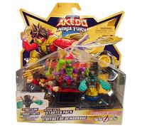 Legends of Akedo Ninja Fury Official Rules Starter Pack - 3 Warriors: Ultra RareThree Strikes Chux, Classic Venom Fang Ninja & Legendary Psyclone Shutdown & 1 Controller & Weapon Rack with 4 Weapons