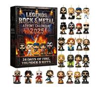 Legends of Rock & Metal Advent Calendar 2025-24 Days Countdown Calendar with 2D Iconic Musical Character Collectibles, Suitable for Halloween and Christmas, Gifts for Rock & Metal Fans
