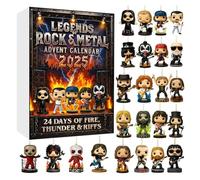 Legends of Rock & Metal Advent Calendar 2025, Advent Calendar Ornaments 24 Days Countdown Calendars With Iconic Musical Character Collectibles,Gifts for Rock & Metal Fans (E)