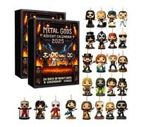 Legends of Rock & Metal Advent Calendar 2025 Children 24 Days Countdown Calendar with 2D Iconic Music Figures Collectibles, Suitable for Halloween and Christmas, Gifts for Rock & Metal Fans