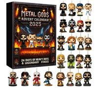 Legends of Rock & Metal Advent Calendar 2025 Men, 24 Day Calendar with Collectibles of Iconic Musical Character, Advent Calendar 2025 for Christmas, Suprise Gifts for Rock & Metal Fans (Black-1PC)