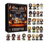 Legends of Rock & Metal Advent Calendar 2025 Men, 24 Day Countdown Calendar with Collectibles of Iconic Musical Character, Suitable for Halloween and Christmas, Suprise Gifts for Rock & Metal Fans (A)