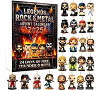 Legends of Rock & Metal Advent Calendar NEW 2025-24 Days Countdown Calendar with 2D Iconic Musical Character Collectibles, Suitable for Halloween and Christmas, Gifts for Rock & Metal Fans (1 PCS)