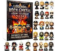 Legends of Rock & Metal Advent Calendar NEW 2025-24 Days Countdown Calendar with 2D Iconic Musical Character Collectibles, Suitable for Halloween and Christmas, Gifts for Rock & Metal Fans (1 PCS)