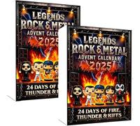 Legends of Rock & Metal Advent Calendar NEW 2025-24 Days Countdown Calendar with 2D Iconic Musical Character Collectibles, Suitable for Halloween and Christmas, Gifts for Rock & Metal Fans (2 PCS)