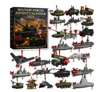 Legends of the Armed Forces Advent Calendar 2025 Military Forces Countdown Calendar for Christmas with 24 Days of Legendary US Military Machines 2D Ornaments (Christmas)