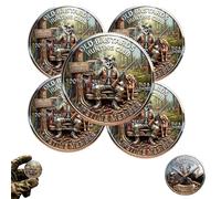 Legends of the Hunt Coin,Old Bastards Hunting Club Challenge Coin,Funny Skeleton Cigar Hunting Commemorative Coin,Hunting Collectible Gift for Old Hunters & Outdoor Lovers