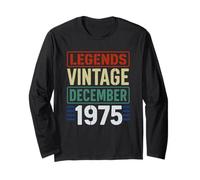 Legends Vintage December 1975 Retro Birthday Gen X Seventies Long Sleeve T-Shirt