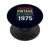 Legends Vintage December 1975 Retro Birthday Gen X Seventies PopSockets Adhesive PopGrip