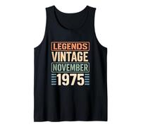 Legends Vintage November 1975 Retro Birthday Gen X Seventies Tank Top