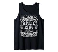 Legends were Born in April 1986 Vintage 40th Birthday Men Tank Top