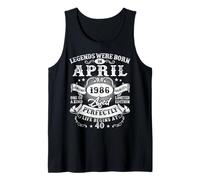 Legends were Born in April 1986 Vintage 40th Birthday Men Tank Top