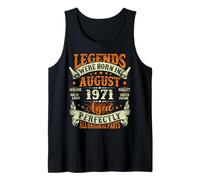Legends were Born in August 1971 Vintage 55th Birthday Men Tank Top