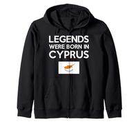 Legends Were Born In Cyprus Cypriot Flag Pride Roots Zip Hoodie