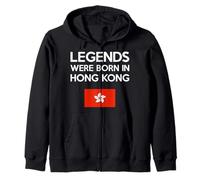 Legends Were Born In Hong Kong Hong Kong Flag Pride Roots Zip Hoodie