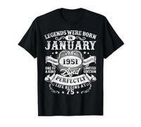 Legends were Born in January 1951 Vintage 75th Birthday Men T-Shirt