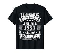 Legends Were Born in June 1953 Vintage 72nd Birthday Men Dad T-Shirt