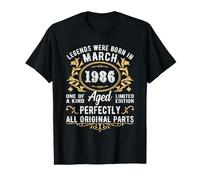 Legends Were Born In March 1986 Vintage 1986 Birthday T-Shirt