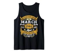 Legends were Born in March 1986 Vintage 40 Years Old Men Him Tank Top